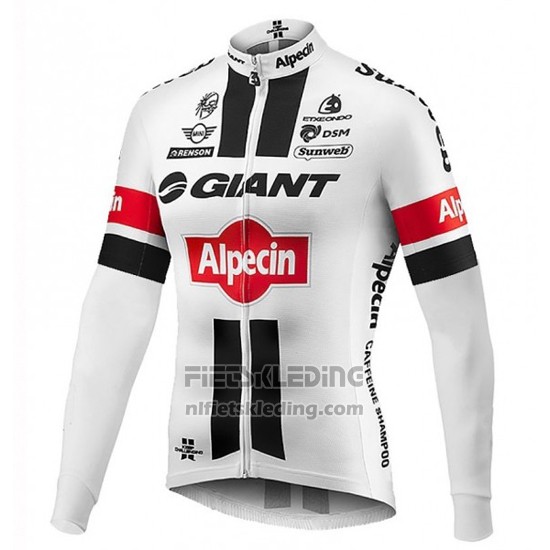 2016 Fietskleding Giant Alpecin Zwart en Wit Lange Mouwen en Koersbroek